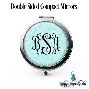 Vine Monogramm Kompaktspiegel Personalisierte Brautjungfer Geschenke Taschenspiegel Kosmetikspiegel Geschenke für Sie Geldbörse Spiegel