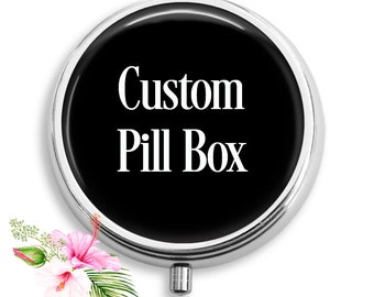Aangepaste pil doos pil geval / snuisterij doos vitamine houder medicijn doos mint tin geschenken voor haar / kies grootte kleur en stijl bij het afrekenen