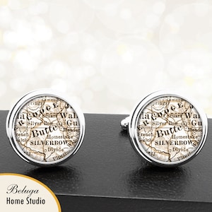 Kaart van manchetknopen Butte, MT handgemaakte Cuff Links stadstaat Maps Montana Groomsmen bruiloft partij vaders vaders mannen