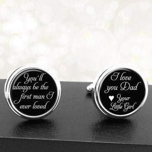 Father of the Bride Cufflinks First Man I Ever Loved Personalized Cufflinks Handmade Cuff Links for Grooms Fiance Wedding Men