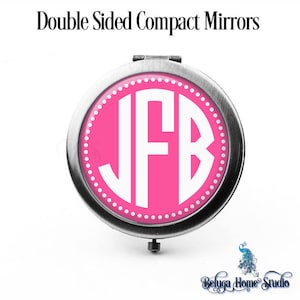Monogram Compact Mirror Personalized Bridesmaid Gifts Pocket Mirror Cosmetic Mirror Gifts for Her Purse Mirror