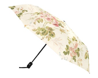 Rain Umbrella / English Garden / Soft Pink Roses / Flowers Floral / Anti UV Automatic Premium Umbrella / Outside or Underside Printing