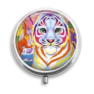 Pill Box Pill Case Colorful Tiger Pill Holder Pill Container Trinket Box PillBox Vitamin Holder Medicine Box Mint Tin Gifts For Her