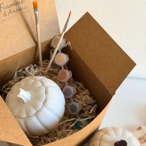 Kit para pintar tu propia calabaza de yeso | Manualidades | Kit de otoño | Kit creativo: Pinta tu propia calabaza de yeso con pinturas y pinceles
