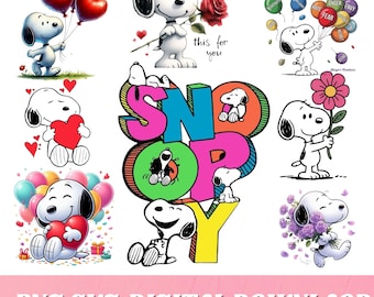 Snoopy Love Clipart PNG | Cartoon for Sublimation (Digital Download)