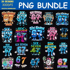 Brainrot 67 PNG Bundle | Italian Meme, Kids Gaming (Digital Download)