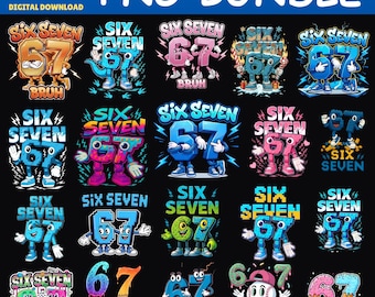 Brainrot 67 png-bundel | Italiaanse meme, gamen voor kinderen (digitale download)