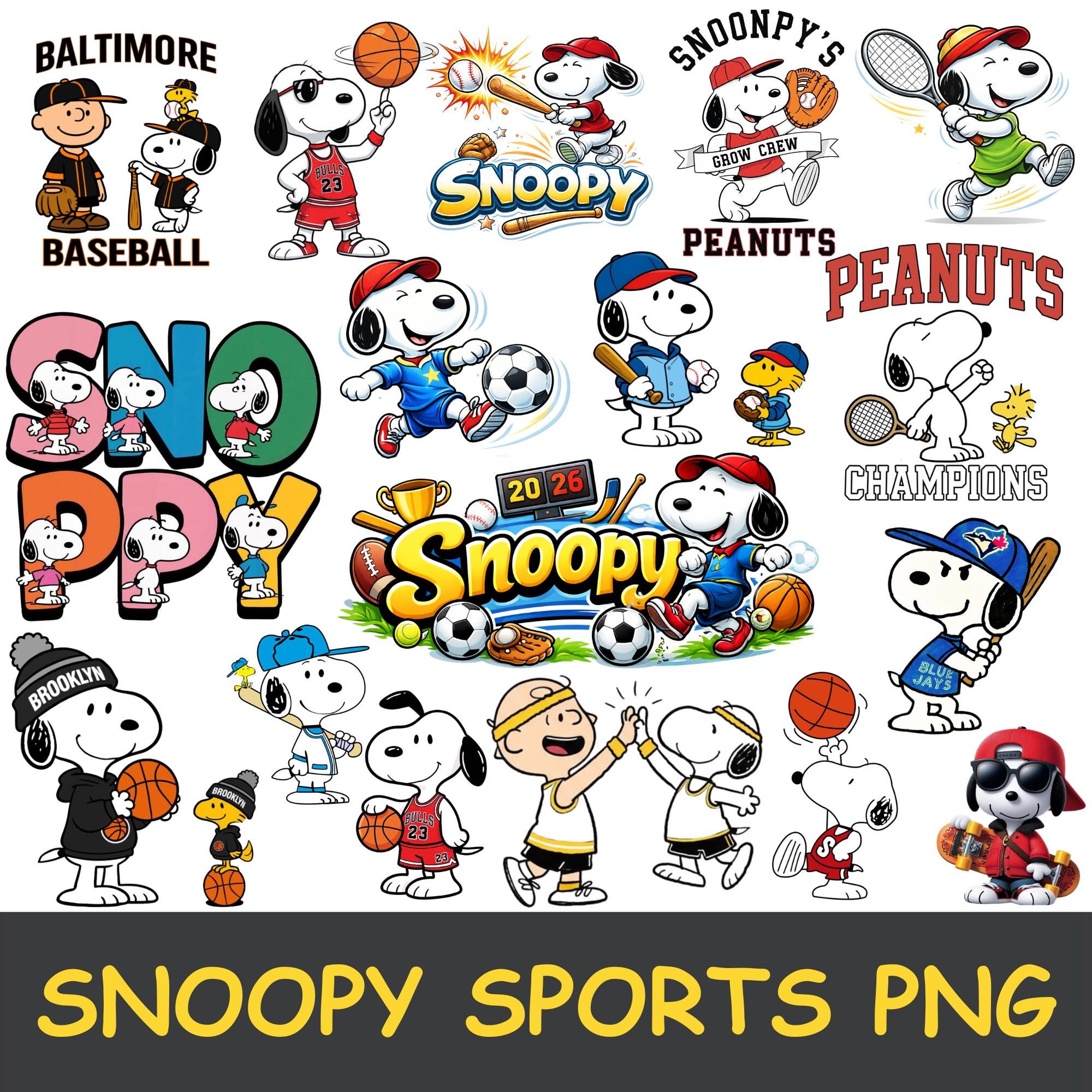 Snoopy Stencil Badminton