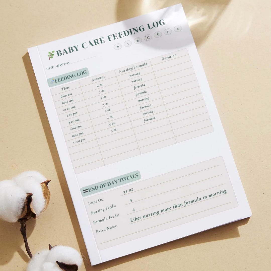 Baby Feeding Log Printable | Nursing & Bottle Tracker | Newborn Feeding ...