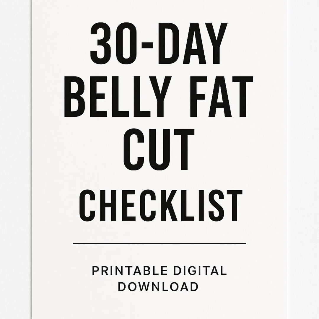 30-day Belly Fat Cut Checklist - Etsy