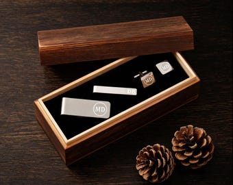 Personalized Cufflinks, Groomsmen Gifts, Engraved Cufflinks, Groomsmen Proposal, Groomsman Cuff Links & Tie Clip Set, Bachelor Party Gift