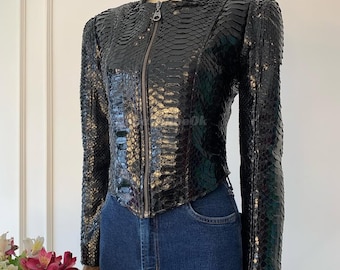 Genuine Black Python Women Jacket : Formal and casual snakeskin fashion