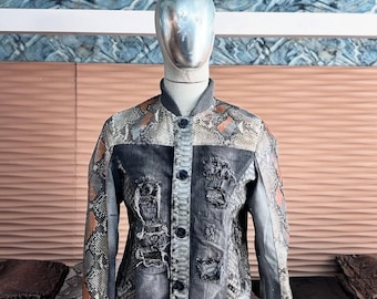 Echte natürliche Python-Herrenjacke: Formelle und lässige Schlangenleder-Mode