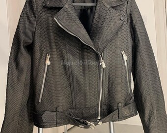 Genuine Black Python Men Jacket : Formal and casual snakeskin fashion