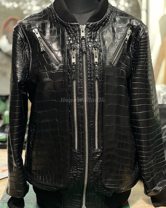 Genuine Black Alligator Women Jacket : Formal and casual alligator fashion