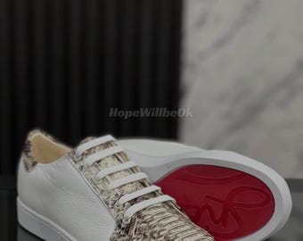 Genuine Natural Python Leather Sneakers : Formal and casual snakeskin footwear