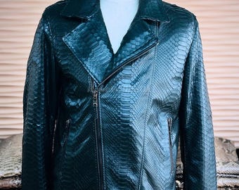 Genuine Black Python Men Jacket : Formal and casual snakeskin fashion