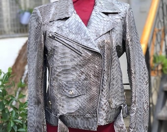Genuine Gray Python Women Jacket : Formal and casual snakeskin fashion