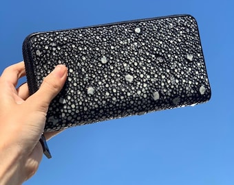 Genuine Multicolor Stingray Leather Wallet : Formal and casual snakeskin accessories