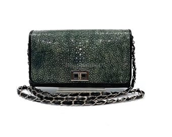 Genuine Black Stingray Leather Slingbag : Formal and casual stingray accessories