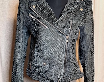 Genuine Black Python Women Jacket : Formal and casual snakeskin fashion