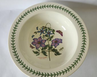 Portmeirion Botanic Garden Large Rimmed Serving Bowl, Clematis Florida / Virgin Bowers