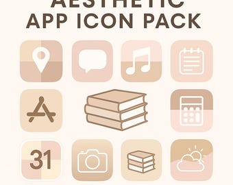 Aesthetic Beige App Icons for iPhone & Android | Neutral Minimal Icon Pack | 150+ Custom App Icons | iOS and Android Home Screen Theme