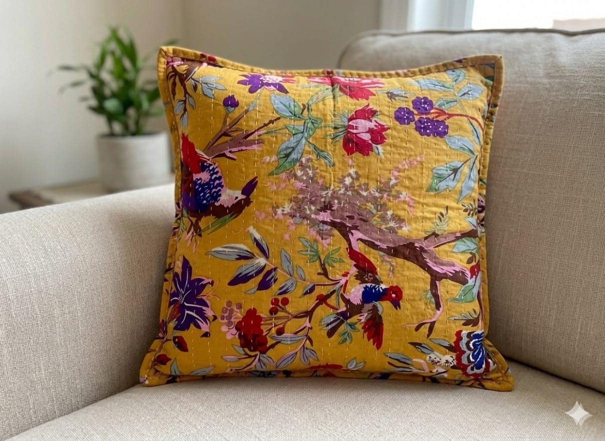 Federa Cuscino In Seta Arte 55x55 Cm Oro Glamour - Fatta A Mano Chiusura A 1276696