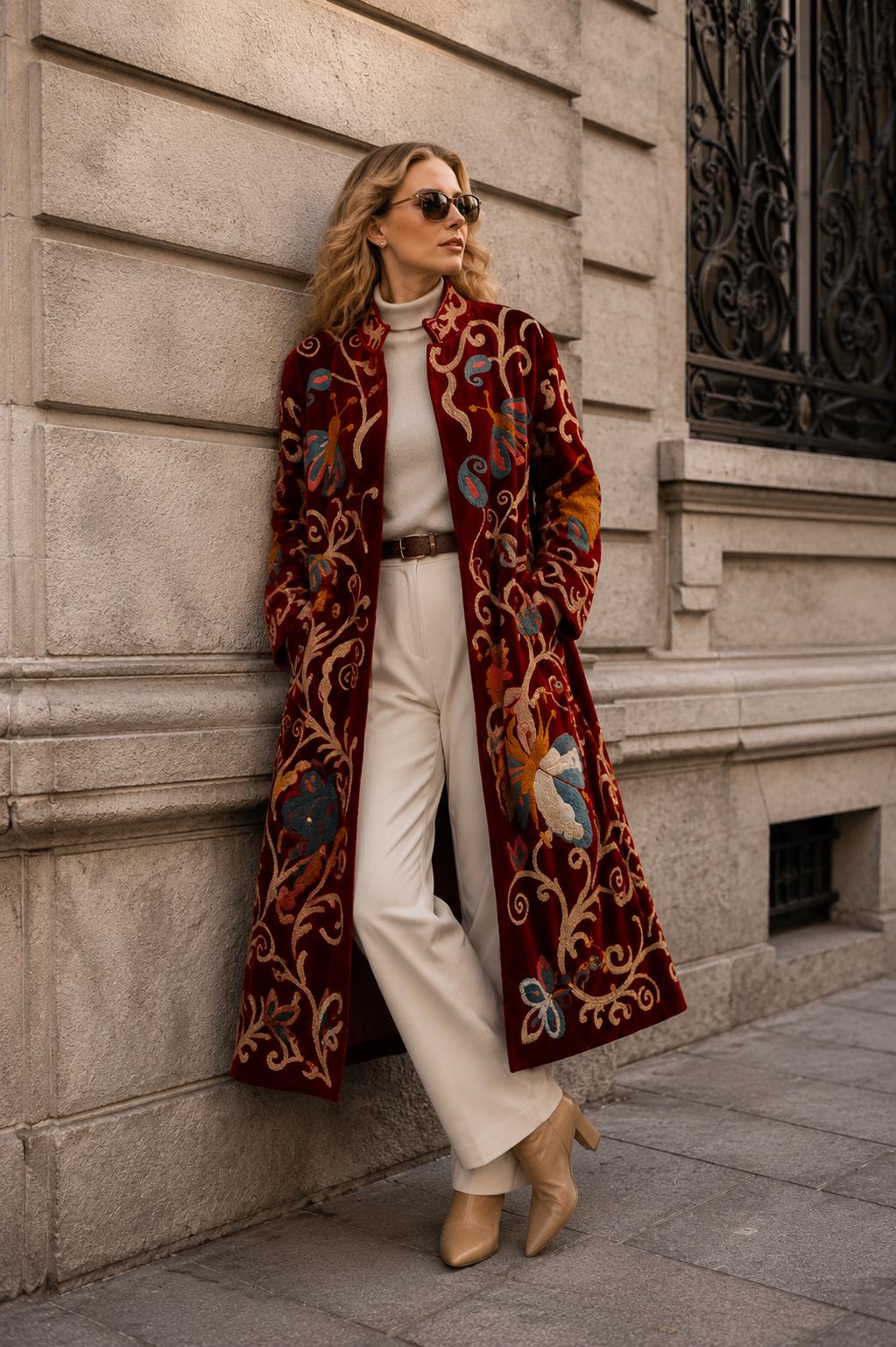 Jacquard Duster Coat - Etsy