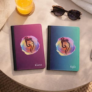 Gepersonaliseerde Ganesha-paspoortomslag | Auspicious Travel Protection Wisdom-portemonnee | Beschermend accessoire | Aangepaste naamhouder