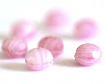 25 pieces of  4x7mm gemstone cut  fire polished  rondelle in opaque two tone pink glass bead 00170000110 - G11