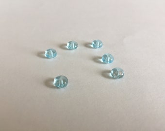 25 pieces of  4x7mm gemstone cut  fire polished  rondelle in transparent Light Blue with Glitter effect glass bead G1 01440600000