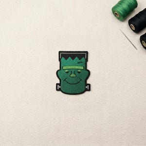 Wacky Frankenstein Embroidered Patch Funny Monster Iron On Sew On Halloween Spooky Cute Badge for Jacket Backpack Gift