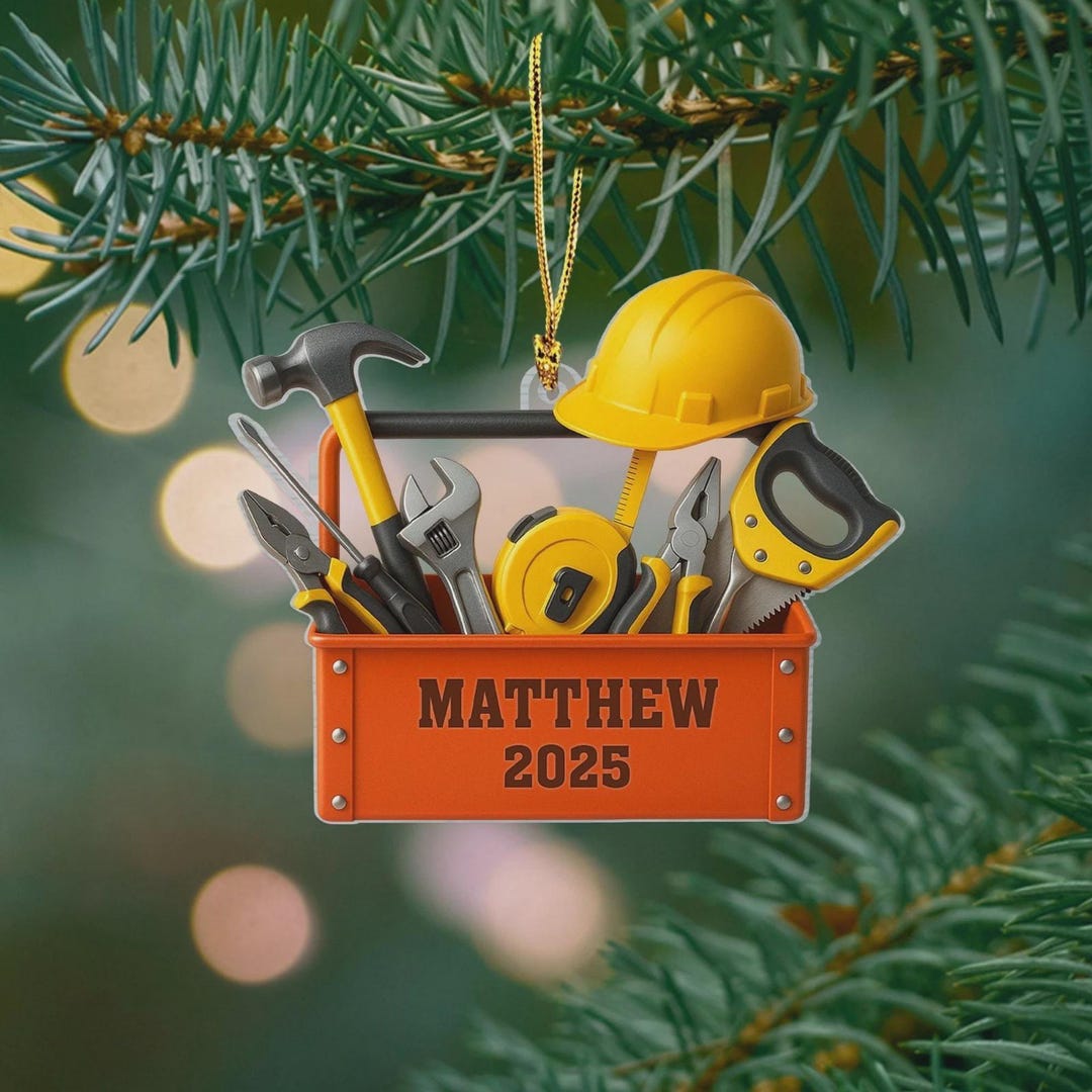Personalized Tool Box Ornament, Flat 2D Tool Chest Decor - Etsy