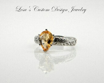 1.80ct Citrine sterling silver Ring