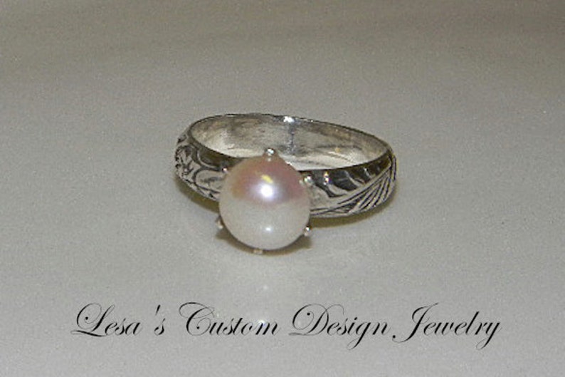 Art Deco Royal Blue Pearl Ring image 5