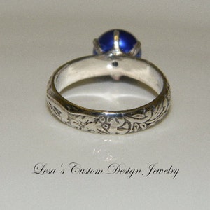 Art Deco Royal Blue Pearl Ring image 4