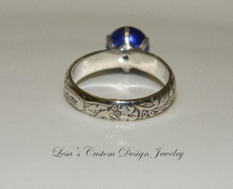 Art Deco Royal Blue Pearl Ring image 4