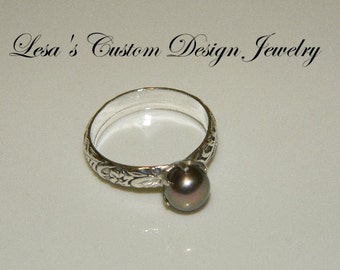 Art Deco Sterling Silver Pearl Ring