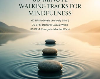Mindful Walking Meditation 60, 70, 80 BPM 3 Hour Audio Pack, Gentle Stroll to Brisk Walk