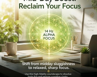 14 Hz Alpha Binaural Beat, Mid-Day Focus Audio, Brainwave Entrainment (Digital Download)