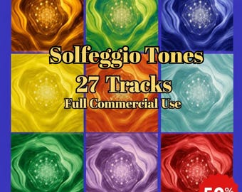 Solfeggio Frequencies Bundle | All 9 Sacred Tones, 27 Tracks (Commercial Use)