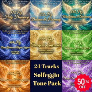 Angel Frequency Music Bundle | 111Hz to 999Hz, Healing & Meditation (Commercial Use)