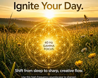 40 Hz Gamma Brainwave Entrainment Audio, Morning Focus Meditation Music (Digital Download)