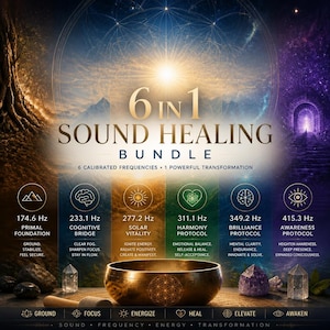 6-in-1 Sound Healing Bundle | Complete Frequency Protocol Set | 174.6Hz – 415.3Hz | Meditation Music Collection