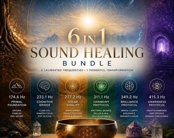6-in-1 Sound Healing Bundle | Complete Frequency Protocol Set | 174.6Hz – 415.3Hz | Meditation Music Collection