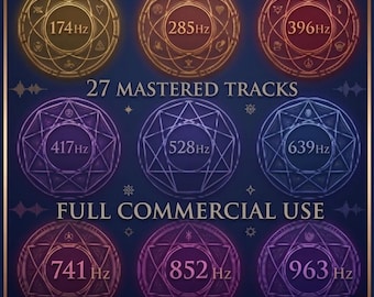Complete Solfeggio Frequencies Bundle | 9 Sacred Tones, 27 Tracks (Commercial Use)