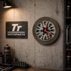 Wanduhr Bremsscheibe Motorrad Bremsscheibenuhr Uhr BIike Motorradbremsscheibe Handgemachte Upcycling-Uhr