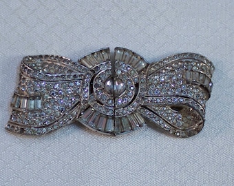 1930's Art Deco Rhinestone Dress Clips