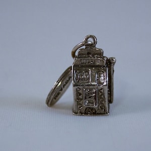 Sterling Las Vegas Slot Machine Charm, One Armed Bandit Charm